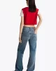 Tommy Jeans TJW REG CRP VARSITY TEE Kadın kırmızı Crop DW0DW19441XME