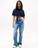 Tommy Jeans TJW REG WAIST TIE BADGE TEE EXT Kadın  Crop DW0DW20321C1G
