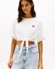 Tommy Jeans TJW REG WAIST TIE BADGE TEE EXT Kadın  Crop DW0DW20321YBL