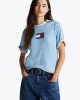 Tommy Hilfiger Kadın Mavi Logolu Rahat Kesim T-Shirt