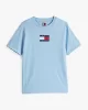 Tommy Hilfiger Kadın Mavi Logolu Rahat Kesim T-Shirt