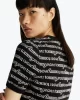 Tommy Jeans TJW SCRIPT AOP SWEATER DRESS Kadın siyah Elbise DW0DW194780GM
