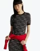 Tommy Jeans TJW SCRIPT AOP SWEATER DRESS Kadın siyah Elbise DW0DW194780GM