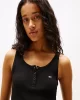 Tommy Jeans TJW SLIM BUTTON TANK Kadın siyah Atlet DW0DW19492BDS