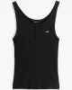 Tommy Jeans TJW SLIM BUTTON TANK Kadın siyah Atlet DW0DW19492BDS