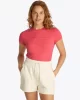 Tommy Jeans TJW SLIM TONAL LINEAR TEE EXT Kadın kırmızı T-shirt DW0DW20315XI2