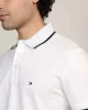 Tommy Hilfiger MERCERISED UNDERCOLLAR REG POLO Erkek beyaz T-shirt MW0MW37514YBR