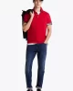 Tommy Hilfiger FLAG CUFF SLIM POLO Erkek kırmızı T-shirt MW0MW37518XLD