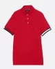 Tommy Hilfiger FLAG CUFF SLIM POLO Erkek kırmızı T-shirt MW0MW37518XLD