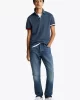 Tommy Hilfiger FLAG CUFF SLIM POLO Erkek mavi T-shirt MW0MW37518DV1