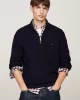 Tommy Hilfiger STRUCTURE ZIP MOCK Erkek Mavi Sweatshirt MW0MW36527DW5