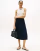Tommy Hilfiger FLUID PLEATED PULL ON MIDI SKIRT Kadın Mavi Etek WW0WW43886C1G