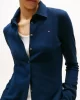 Tommy Hilfiger Kadın 1985 Dar Kesim Pike Uzun Kollu Mavi Gömlek WW0WW43528C1G