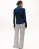 Tommy Hilfiger Kadın 1985 Dar Kesim Pike Uzun Kollu Mavi Gömlek WW0WW43528C1G