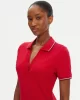 Tommy Hilfiger Kadın 1985 İkonik Şerit Detaylı Dar Kesim Polo Kırmızı Elbise WW0WW45740XLD