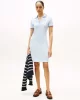 Tommy Hilfiger Kadın 1985 İkonik Şerit Detaylı Dar Kesim Polo Mavi Elbise WW0WW45740C3Q