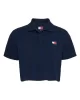 Tommy Jeans TJW CRP BADGE SS POLO Kadın beyaz Crop DW0DW21363C1G