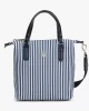 Tommy Hilfiger Kadın Kanvas Tote Mavi Çizgili Çanta