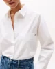 Tommy Hilfiger Kadın Klasik Poplin Rahat Kesim Beyaz Gömlek WW0WW45892YCF