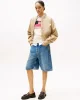 Tommy Hilfiger Kadın Naylon Normal Kesim Kısa Bej Bomber  Ceket WW0WW45634AEH