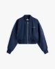 Tommy Hilfiger Kadın Naylon Normal Kesim Kısa Mavi Bomber  Ceket WW0WW45634C1G