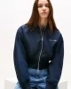 Tommy Hilfiger Kadın Naylon Normal Kesim Kısa Mavi Bomber  Ceket WW0WW45634C1G