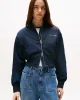 Tommy Hilfiger Kadın Naylon Normal Kesim Kısa Mavi Bomber  Ceket WW0WW45634C1G