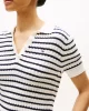Tommy Hilfiger Kadın Pamuklu İnce Örgü Kısa Kollu Beyaz Polo Yaka  Kazak WW0WW414740FG