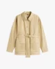 Tommy Hilfiger Kadın Pamuklu Naylon Normal Kesim Bej Safari  Ceket WW0WW45620AEX