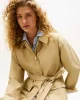 Tommy Hilfiger Kadın Pamuklu Naylon Normal Kesim Bej Safari  Ceket WW0WW45620AEX