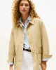 Tommy Hilfiger Kadın Pamuklu Naylon Normal Kesim Bej Safari  Ceket WW0WW45620AEX