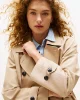 Tommy Hilfiger Kadın Pamuklu Normal Kesim Kısa Bej Mont WW0WW45618AEG