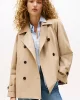 Tommy Hilfiger Kadın Pamuklu Normal Kesim Kısa Bej Mont WW0WW45618AEG