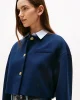 Tommy Hilfiger Kadın Punto Kumaş Kısa Mavi Blazer Ceket WW0WW46519C1G