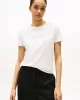 Tommy Hilfiger Kadın Simli Yazı Baskılı Normal Kesim Kısa Kollu Beyaz T-shirt WW0WW47210YA8