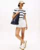 Tommy Hilfiger Kadın Yazı Baskılı Normal Kesim Bisiklet Yaka Mavi T-shirt WW0WW457460Y5