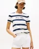 Tommy Hilfiger Kadın Yazı Baskılı Normal Kesim Bisiklet Yaka Mavi T-shirt WW0WW457460Y5