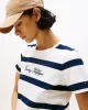 Tommy Hilfiger Kadın Yazı Baskılı Normal Kesim Bisiklet Yaka Mavi T-shirt WW0WW457460Y5