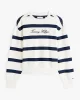 Tommy Hilfiger Kadın Yazı Baskılı Normal Kesim Pike Beyaz Kazak WW0WW457430FG