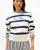 Tommy Hilfiger Kadın Yazı Baskılı Normal Kesim Pike Beyaz Kazak WW0WW457430FG