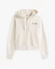 Tommy Hilfiger Kadın Yazı Baskılı Pike Fermuarlı Kapüşonlu Beyaz Sweatshirt WW0WW45742YA8
