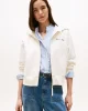 Tommy Hilfiger Kadın Yazı Baskılı Pike Fermuarlı Kapüşonlu Beyaz Sweatshirt WW0WW45742YA8