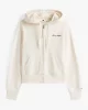 Tommy Hilfiger Kadın Yazı Baskılı Pike Fermuarlı Kapüşonlu Beyaz Sweatshirt WW0WW45742YA8
