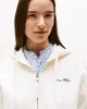 Tommy Hilfiger Kadın Yazı Baskılı Pike Fermuarlı Kapüşonlu Beyaz Sweatshirt WW0WW45742YA8