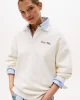 Tommy Hilfiger Kadın Yazı Baskılı Pike Rugby Beyaz Sweatshirt WW0WW45779YA8