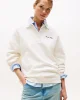 Tommy Hilfiger Kadın Yazı Baskılı Pike Rugby Beyaz Sweatshirt WW0WW45779YA8