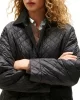 Tommy Hilfiger PADDED NYLON REG QUILTED COAT Kadın Siyah Mont WW0WW46448BDS