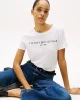 Tommy Hilfiger REG CORP LOGO C-NK SS Kadın Beyaz Badi WW0WW40276YCF