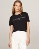 Tommy Hilfiger REG CORP LOGO C-NK SS Kadın Siyah Badi WW0WW40276BDS