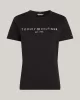 Tommy Hilfiger REG CORP LOGO C-NK SS Kadın Siyah Badi WW0WW40276BDS